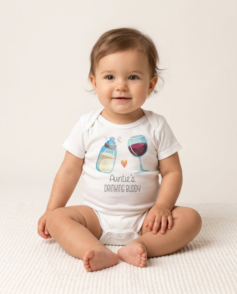 Auntie's Drinking Buddy Baby Onesie & Toddler T-Shirt