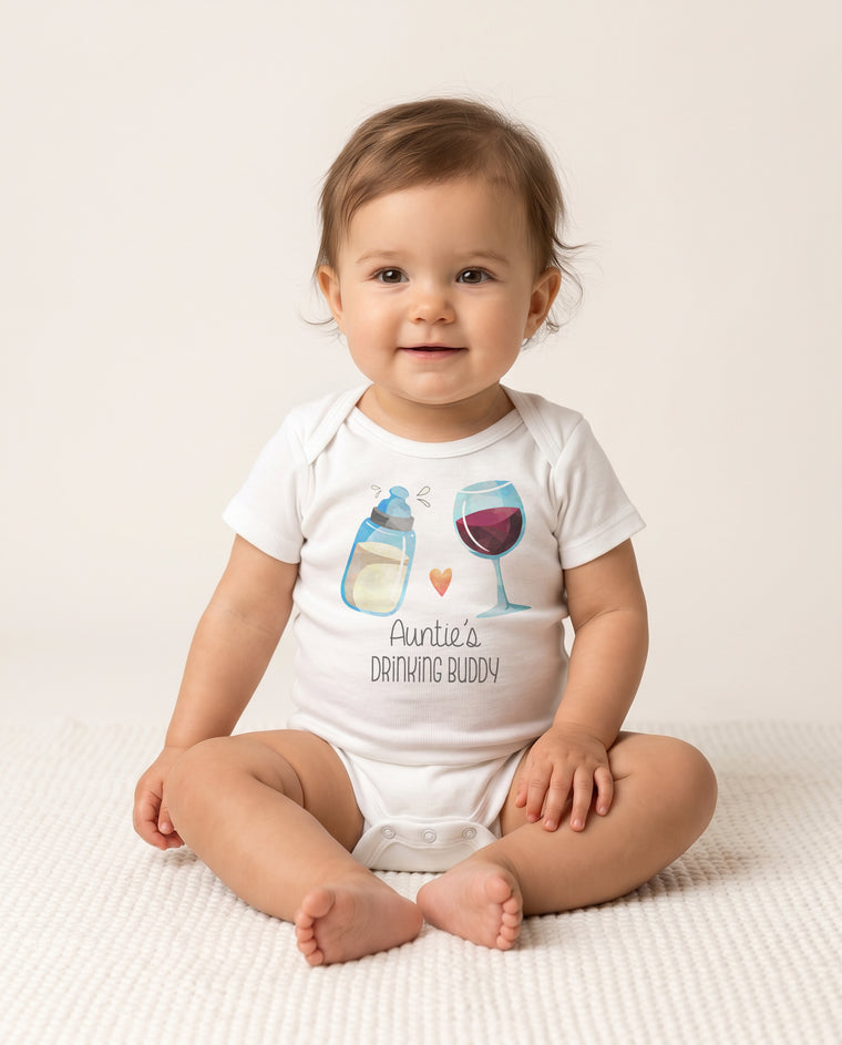 Auntie's Drinking Buddy Baby Onesie & Toddler T-Shirt