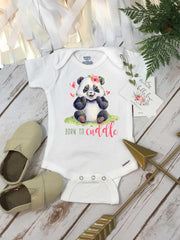 Panda Baby Onesie, Born to Cuddle, Baby Shower Gift