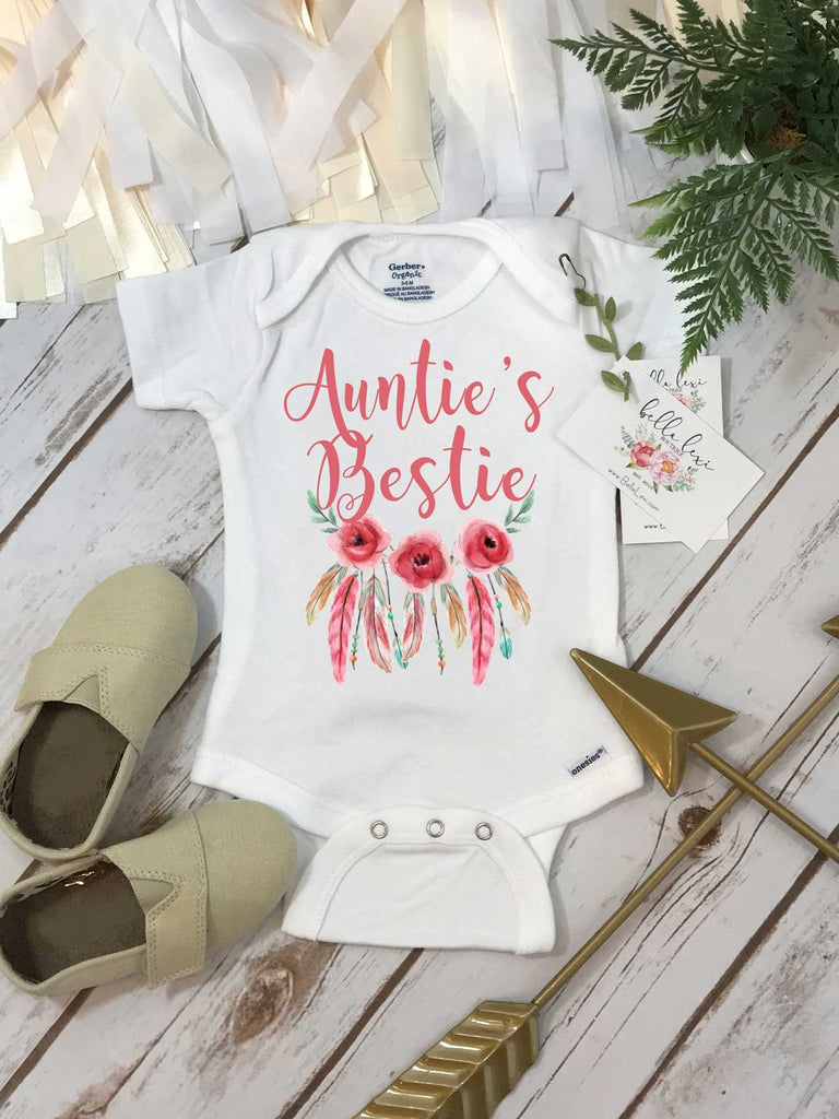 Aunt Onesie®, Aunties Bestie, Aunt Baby Gift, Cute Baby shirt, Auntie shirt, Newborn Gift, Niece Gift, Baby Shower Gift, Gift from Auntie