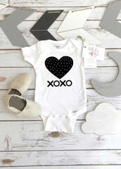 Valentine Onesie®, XOXO, Heart Onesie, 1st Valentine, Baby Shower Gift, Organic Baby, Niece Gift, First Valentine's Day, Valentine Outfit