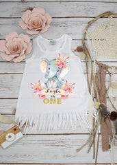 First Birthday, Elephant Theme, Birthday Dress, 1st Birthday, Personalized Birthday Dress, Girl Birthday, Birthday Shirt, Best Seller