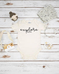 Explore More Organic Baby Bodysuit, Unisex Baby Shower Gift