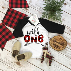 Wild One First Birthday Shirt, Lumberjack Birthday, 1st Birthday Bodysuit, Buffalo Plaid Party, Lumberjack Party, Wild One Birthday Romper