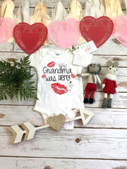 Valentine's Onesie®, Grandma was here, Grandma shirt, First Valentines, Baby Valentine Shirt, Valentine Shirts, Baby Shower Gifts, Kisses