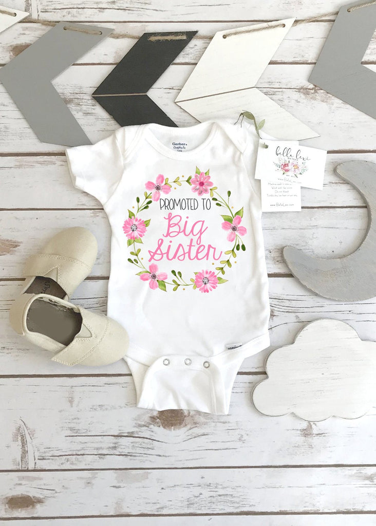 Promoted to Big Sister Shirt, Pregnancy Reveal Outfit, Sibling Promotion, Big Sister T-Shirt, Toddler Sister Gift, New Baby Reveal, Siblings