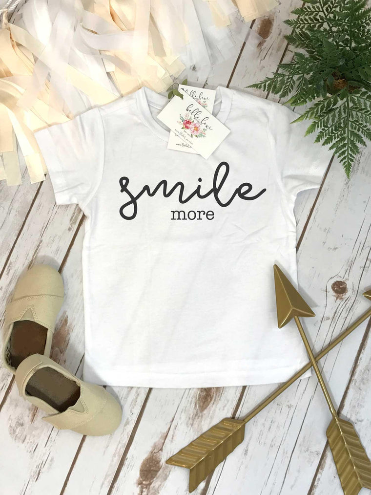 Cute Girl Gift, Smile More, Baby Shower Gift, Boho Baby Clothes, Cute Baby Clothes, Baby Girl Clothes, Baby Girl Gift,Niece Gift,Smile Shirt