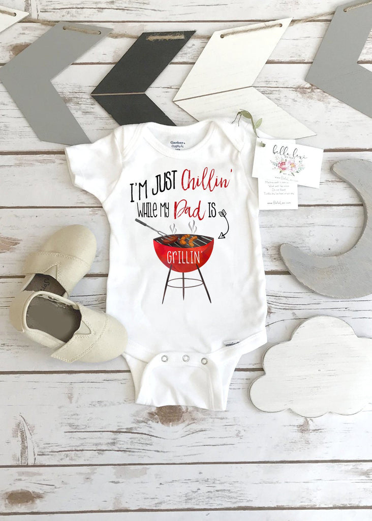 Dad Onesie®, Father Gift from Baby, Father's Day Gift, Cute Baby Gift, Baby Shower Gift, BBQ Shirt,Grillin Daddy, BBQ Gift, Pregnancy Reveal