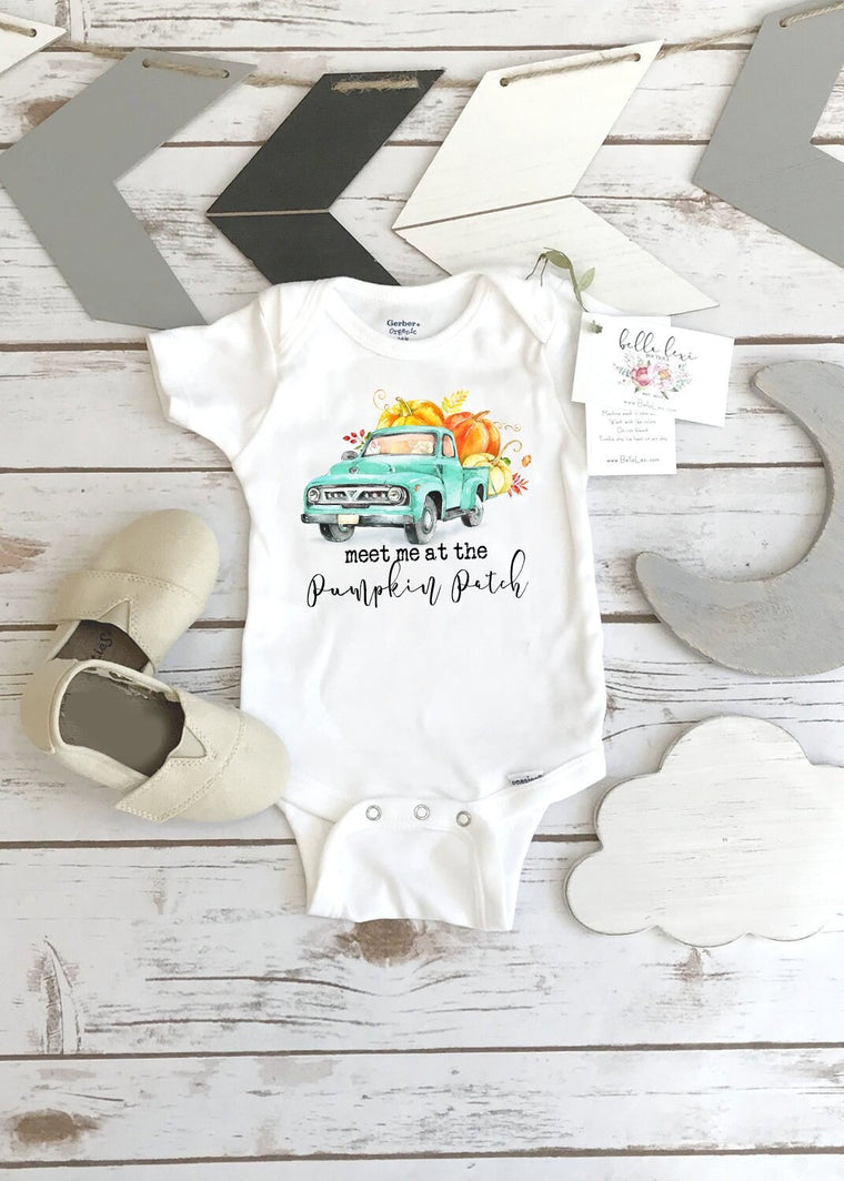 Pumpkin Onesie®, Halloween Onesie, Meet me at the Pumpkin Patch, Fall Baby Outfit, Pumpkin Baby Bodysuit, Fall Baby Shirt, First Halloween