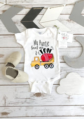 Aunt Onesie®, My Auntie Loves me a Ton, Nephew Gift, Aunt Baby Bodysuit, Cute Boy Clothes, Auntie shirt, Nephew Shirt,Baby Shower Gift, Baby