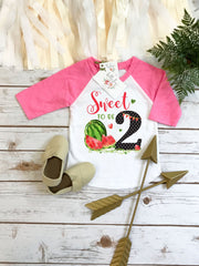 Watermelon Party, Two Sweet, Watermelon Birthday, 2nd Birthday, Girl Birthday, Birthday Shirt, Girl Birthday Gift, Sweet to be 2, Two Sweet