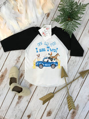 Oink Baa Moo Birthday Shirt, Farm Theme 2nd Birthday Tee, Boy Birthday Outfit, Blue Truck Party Shirt, Toddler Farm Party Tee, Petting Zoo