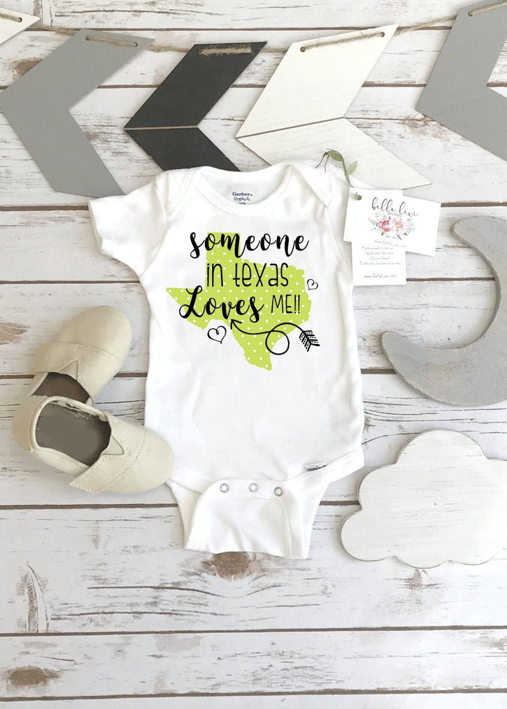 Texas Baby, Infant Gift, Someone in Texas, State Onesie, from Texas Love, Niece Gift, Gift from Auntie, Nephew Gifts, Texas Girl,