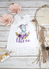 3rd Birthday, Elephant Theme, Birthday Dress, Third Birthday, Girl Birthday, Girl Birthday Gift, Elephant Party, Boho Birthday, Boho Theme