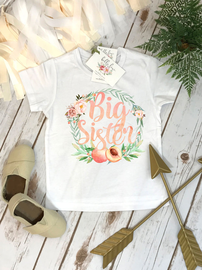 Big SISTER Reveal, Big Sister Shirt, Big Sister Onesie®, Pregnancy Reveal, Baby Announce, Big Sister To Be, Big Sister, Baby Reveal, Peach