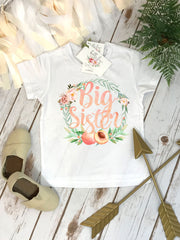 Big SISTER Reveal, Big Sister Shirt, Big Sister Onesie®, Pregnancy Reveal, Baby Announce, Big Sister To Be, Big Sister, Baby Reveal, Peach