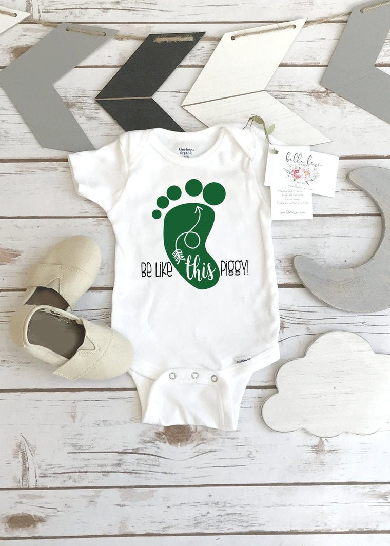 Be Like This Piggy Baby Bodysuit, Cute Footprint Design, Homebody Baby Gift