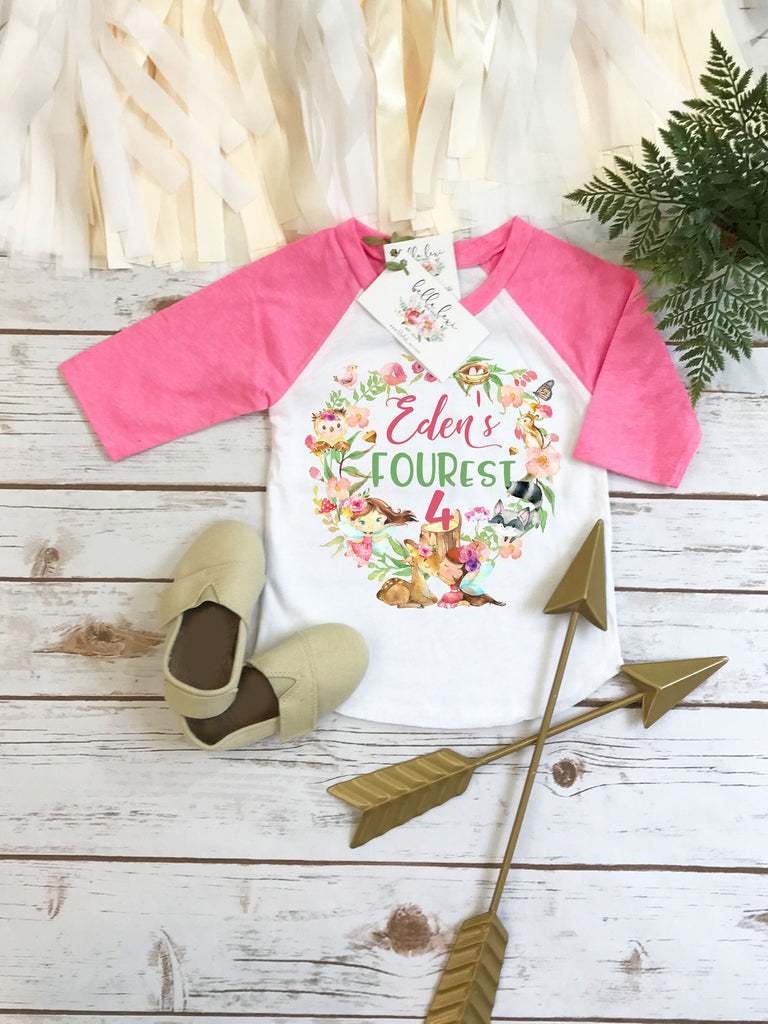 Fairy Birthday, Four Ever Wild, Enchanted Forest, 4th Birthday, 4th Birthday Shirt, Enchanted Fourest, Girl Birthday Top, Fairy First Party