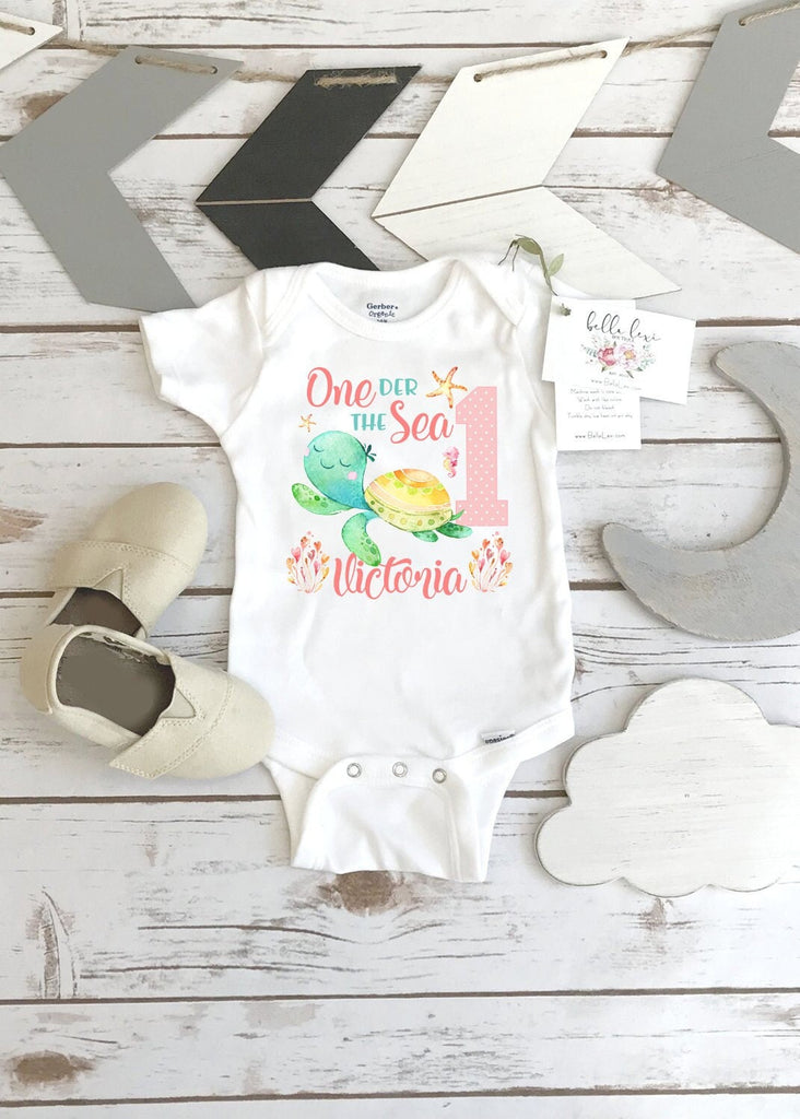 Oneder the Sea First Birthday Onesie®, Under the Sea Party, Turtle Birthday, 1st Birthday, Girl Birthday Shirt, Ocean Party,Mermaid Birthday