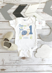 Oneder the Sea First Birthday Onesie®, Under the Sea Party, Turtle Birthday, 1st Birthday, O'Fishally One, Ocean Party, Fish Birthday