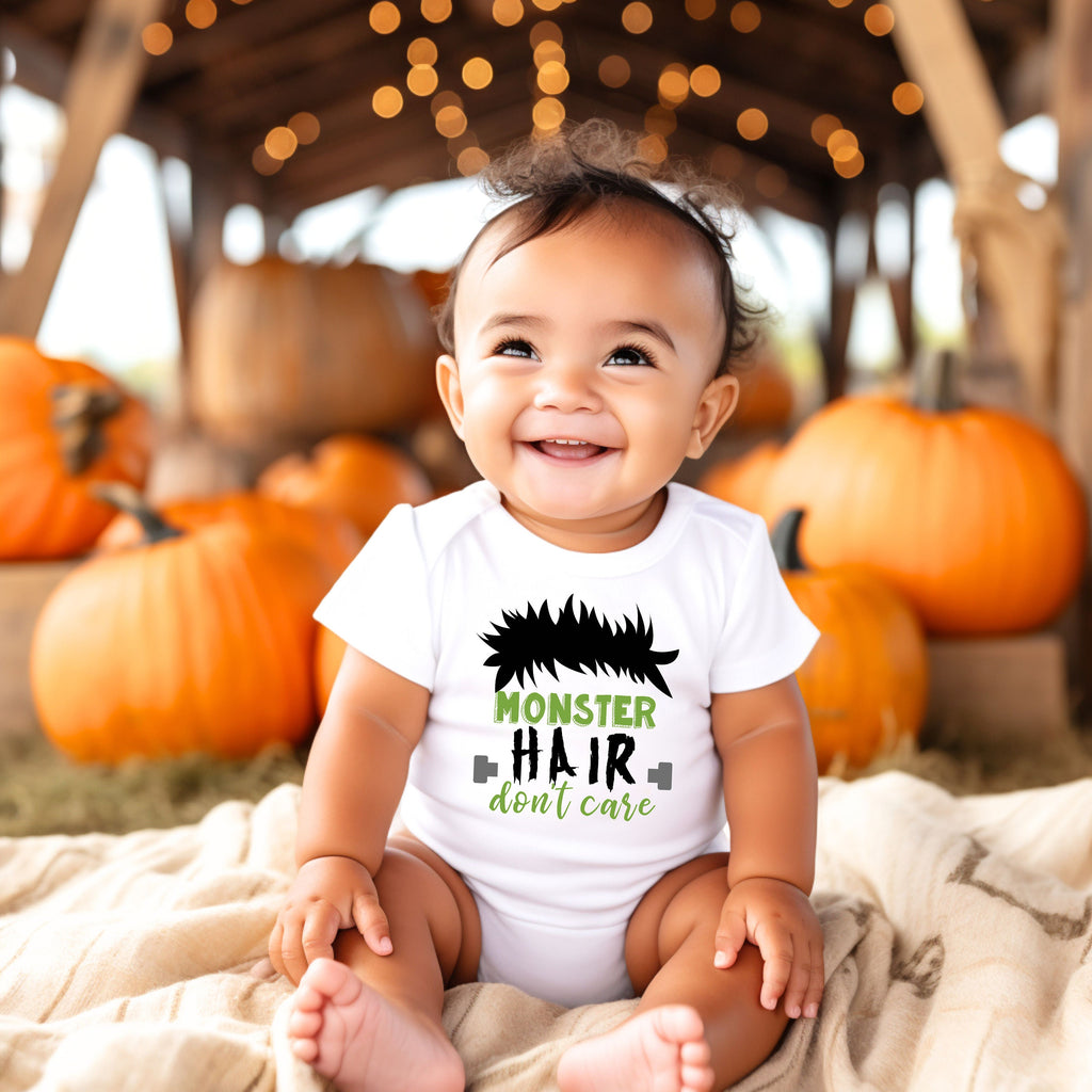 Halloween Onesie®, Monster Hair Don't Care, Frankenstein Baby, Cutest Little Monster, First Halloween, Monster Theme, Trick or Treat,