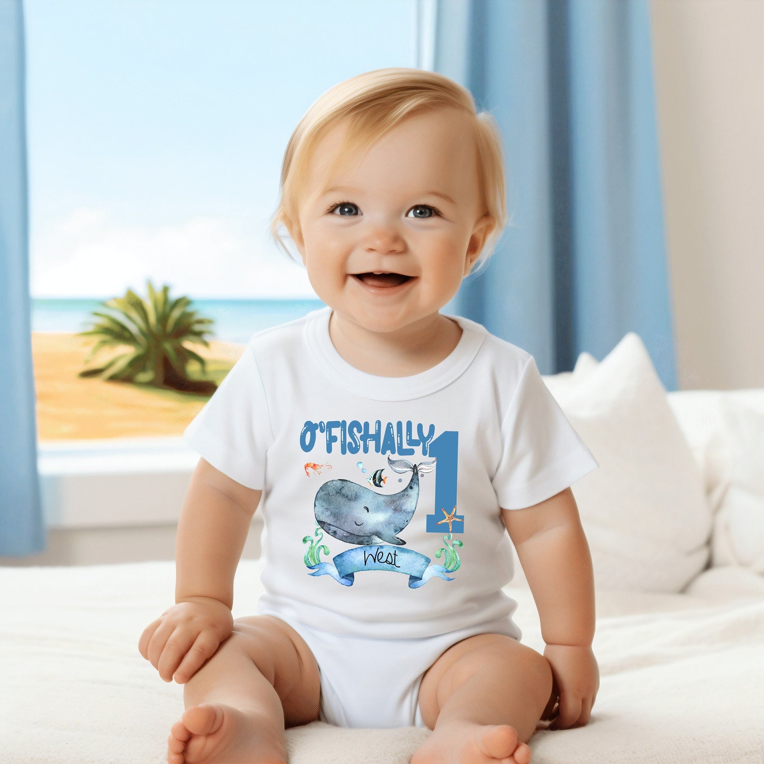 First Birthday Onesie®, Under the Sea Party, Whale Birthday, 1st Birthday, O'Fishally One, Ocean Party, Fish Birthday, Sealife birthday, One
