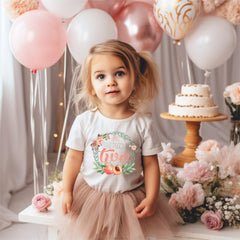 This Little Peach is Two – 2nd Birthday Outfit – Peach Theme Toddler Shirt – Floral Birthday Bodysuit – Cute Two Year Old Birthday Gift