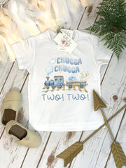 Choo Choo I'm Two Birthday T-Shirt, Train Birthday Shirt, Choo choo I'm two, Boy Train Tshirt, Boys Birthday Shirt, 2nd birthday theme