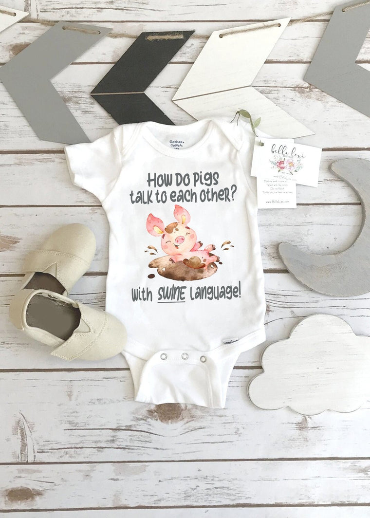 Baby Shower Gift, Funny Baby Romper, Newborn Farm Infant, Pig Onesie®, Cute Baby Shirt, Nephew Gift, Farm Baby, Cute Baby Gift, Farm Help