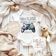 Gamer Onesie®, Pregnancy Reveal, Gamer Dad, Baby Announcement, Gaming Daddy shirt, Player Has Entered The Game, Player 3 Bodysuit,Game Baby