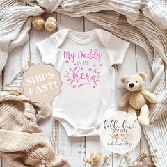 Newborn Gift, My Daddy My Hero Baby Bodysuit, Baby Shower Gift, Newborn Outfit, Military Baby Clothes, Law Enforcement Baby Gift, Daddy Hero