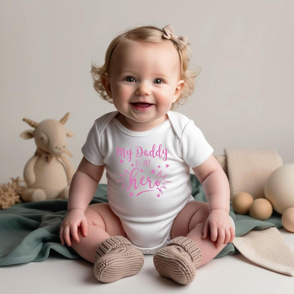 Newborn Gift, My Daddy My Hero Baby Bodysuit, Baby Shower Gift, Newborn Outfit, Military Baby Clothes, Law Enforcement Baby Gift, Daddy Hero