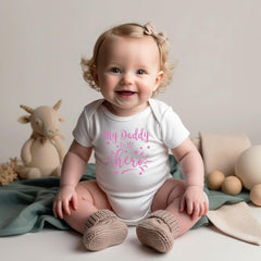 Newborn Gift, My Daddy My Hero Baby Bodysuit, Baby Shower Gift, Newborn Outfit, Military Baby Clothes, Law Enforcement Baby Gift, Daddy Hero