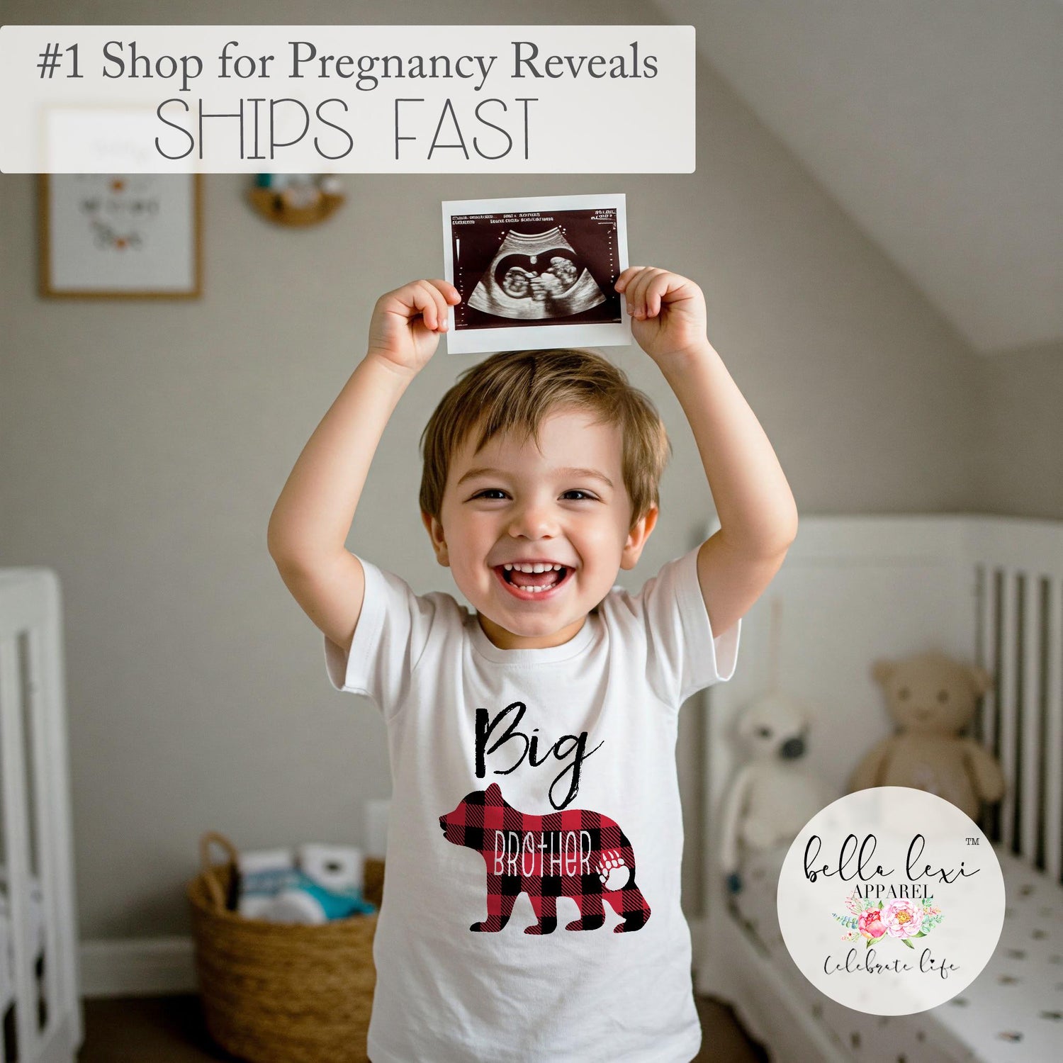 Big Brother Shirt, Buffalo Plaid Bear, Brothers Shirts, Big Brother Bear Shirt, Buffalo Plaid Shirt, Family tees, Big Brother Reveal,Brother