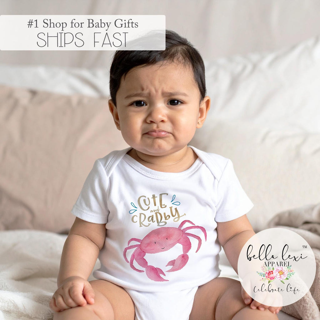 Newborn Gift, Cute and Crabby, Baby Shower Gift, Crab Boil, Nephew Gift, Niece Gift, Gift from Auntie, Seafood boil, Louisiana Baby Gift