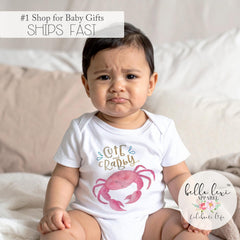 Newborn Gift, Cute and Crabby, Baby Shower Gift, Crab Boil, Nephew Gift, Niece Gift, Gift from Auntie, Seafood boil, Louisiana Baby Gift