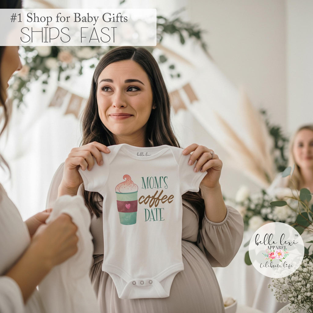 Mom's Coffee Date, Baby Shower Gift, Coffee Onesie®, Cute Baby Gift, Coffee Shirt, Niece Gift, Newborn Baby Gift, Coffee Baby, Coffee Mom