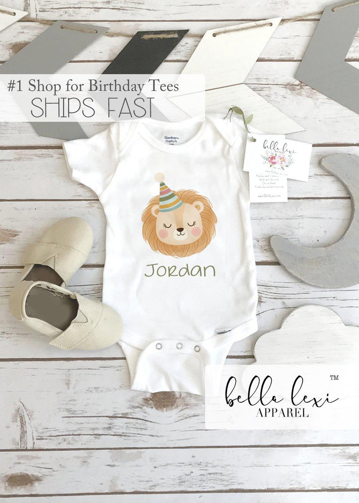 Wild One Lion Birthday Romper, Safari Baby Birthday Outfit, Personalized Lion Tee, Neutral Baby Gift, Gender Neutral Birthday Shirt,