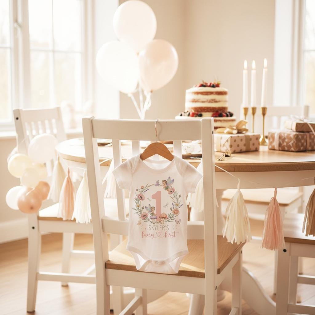 Fairy First Birthday, Personalized Baby Outfit, Custom Name 1st Birthday Shirt, Fairy Party, Fairy First, Fairy 1st Birthday, Garden Fairy