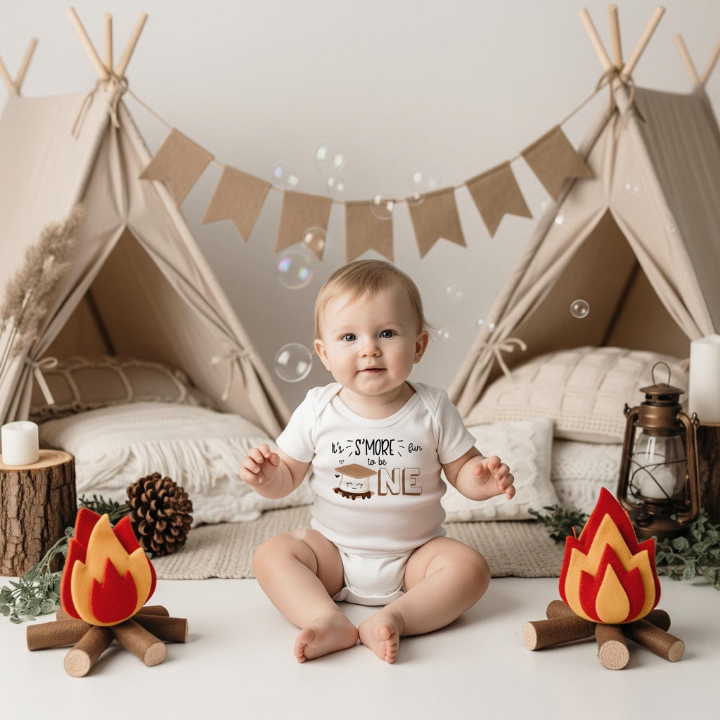 S'mores 1st Birthday Outfit - It's S'more Fun to Be One Bodysuit - Baby Camping Birthday Shirt - First Birthday Outfit for Boys & Girls