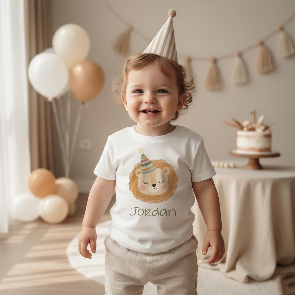 Wild One Lion Birthday Romper, Safari Baby Birthday Outfit, Personalized Lion Tee, Neutral Baby Gift, Gender Neutral Birthday Shirt,