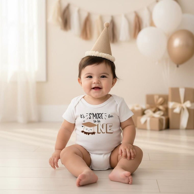 S'mores 1st Birthday Outfit - It's S'more Fun to Be One Bodysuit - Baby Camping Birthday Shirt - First Birthday Outfit for Boys & Girls