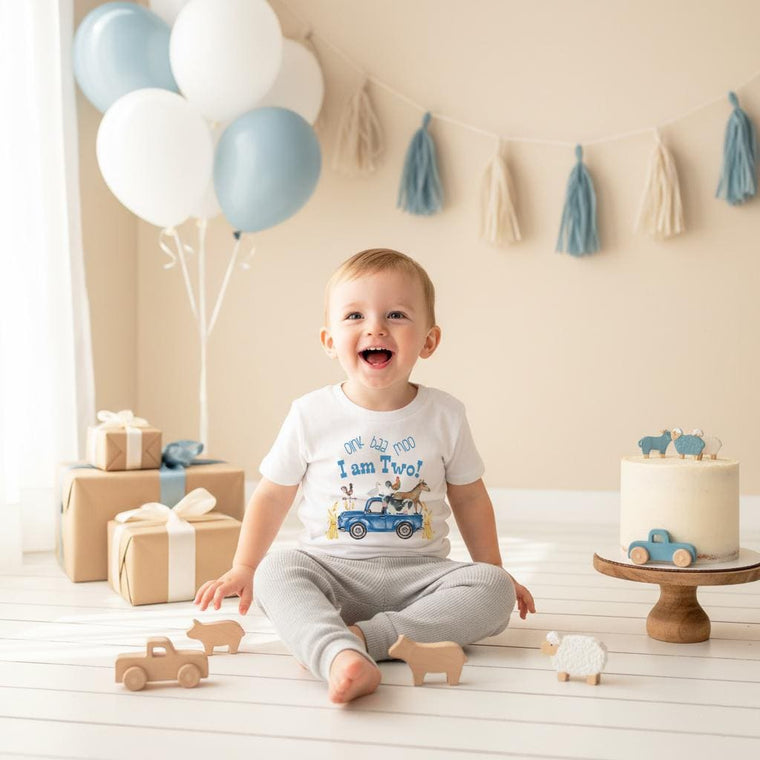 Second Birthday Blue Truck Tee