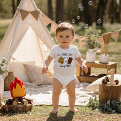S'More Party, Birthday Onesie®, S'More Fun being ONE, Birthday Shirt, Camping Party, Camping Birthday, Happy Camper, Smores Theme, Wild One