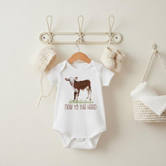 Baby Shower Gift, NEW TO the HERD, Western Nursery, Farm shirt, CowBOY, Cow Onesie®, Farm Baby Gift, Cute Baby Clothes, Cow Theme, hereford