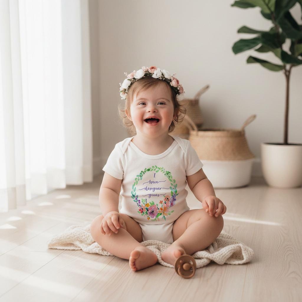 Designer Genes Onesie®, Down Syndrome Awareness, Special Baby Shower Gift, 21st chromosome, Down Right Beautiful, Special baby gift, Niece with special needs
