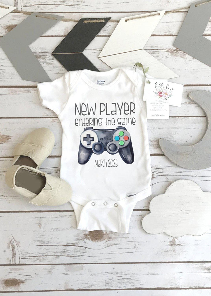 Gamer Onesie®, Pregnancy Reveal, Gamer Dad, Baby Announcement, Gaming Daddy shirt, Player Has Entered The Game, Player 3 Bodysuit,Game Baby