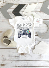 Gamer Onesie®, Pregnancy Reveal, Gamer Dad, Baby Announcement, Gaming Daddy shirt, Player Has Entered The Game, Player 3 Bodysuit,Game Baby