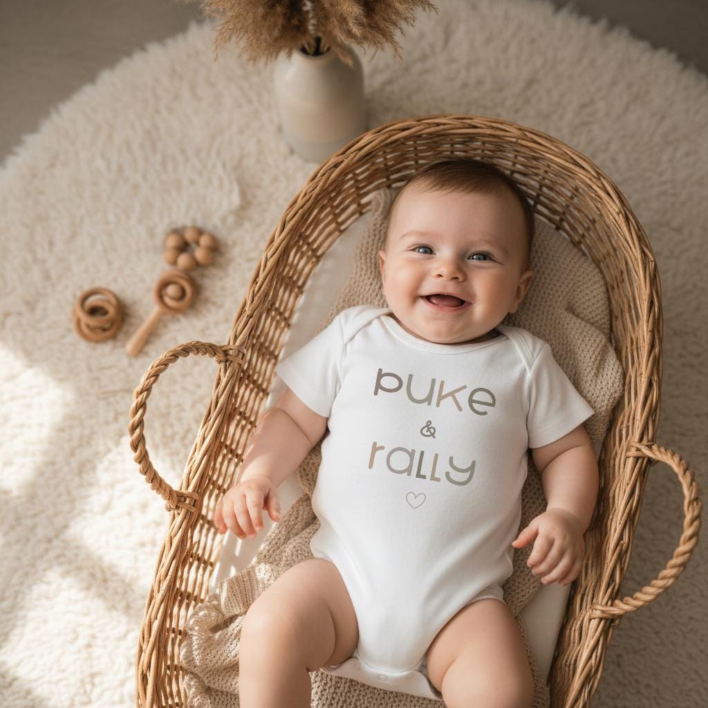 Babies truly do rally like champs — and this sweet, funny bodysuit captures the reality every mom laughs about. This soft, neutral baby outfit makes the perfect baby shower gift, newborn photo outfit, or everyday romper that gets giggles everywhere you go.

The minimalist boho font keeps it stylish while the cheeky phrase keeps it playful — a perfect blend for modern moms who love humor and aesthetics.