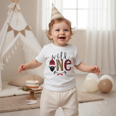 Wild One Lumberjack 1st Birthday Shirt – Buffalo Plaid First Birthday Outfit, Lumberjack Theme Party Tee, Wild One Matching Tees